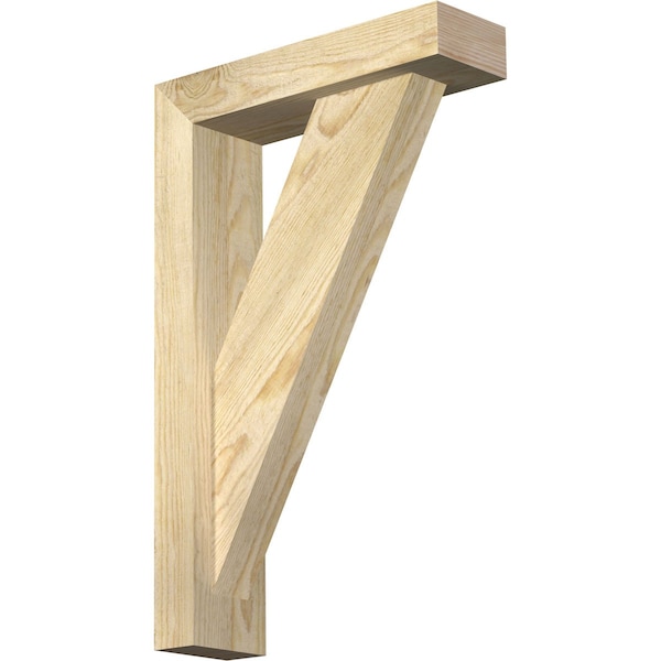 Ekena Millwork Traditional Block Rough Sawn Bracket w/ Offset Brace, Douglas Fir, 4"W x 14"D x 22"H BKT0402X14X22TRA05RDF - main